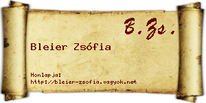 Bleier Zsófia névjegykártya